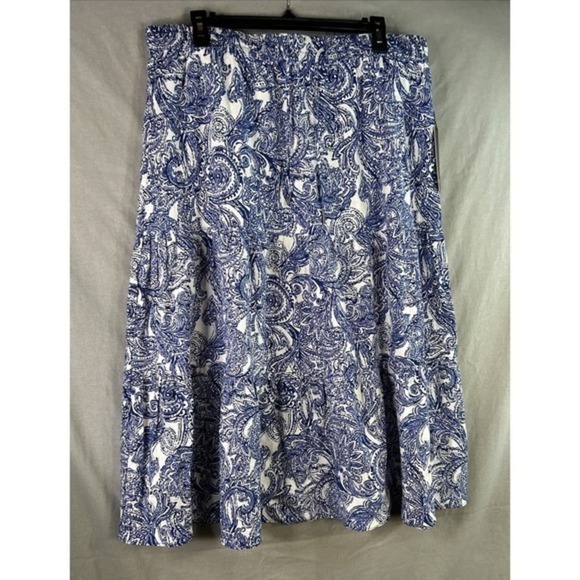 Jones New York Blue White Paisley Skirt Women's Size Large NWT - Picture 3 of 16